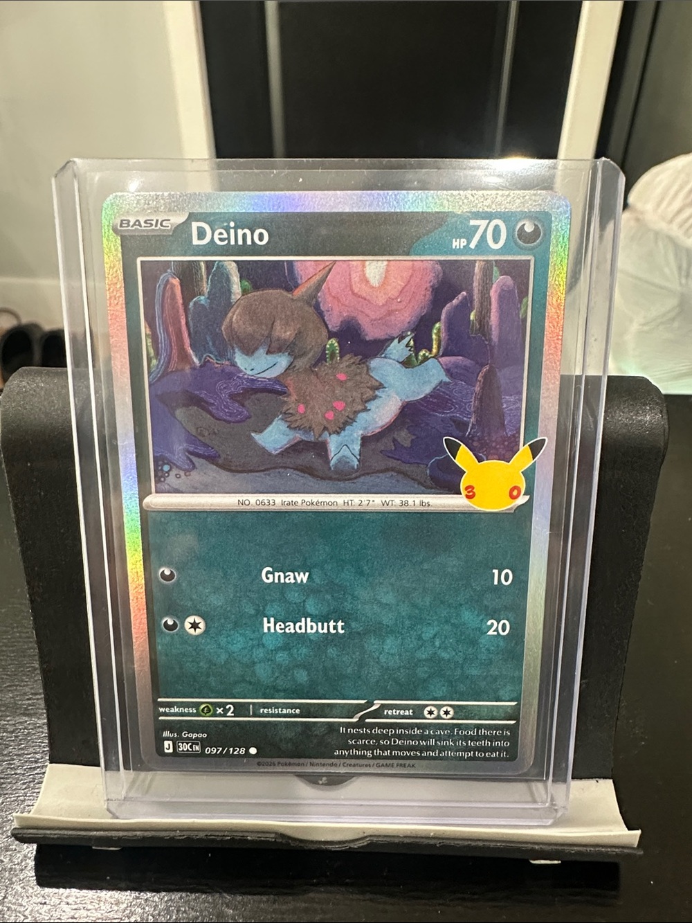 Pokemon 30th Anniversary Deino Holographic Collectible Card - Blue